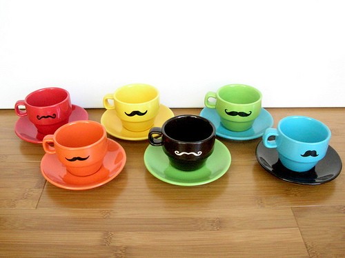 mustachecoffeeset Mustache Coffee Cup Set