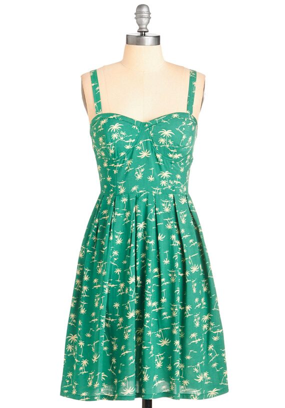 sp-green-palm-print-dress